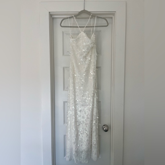 White Sequin Halter Slip Dress - Birger Christensen - Picture 4 of 7